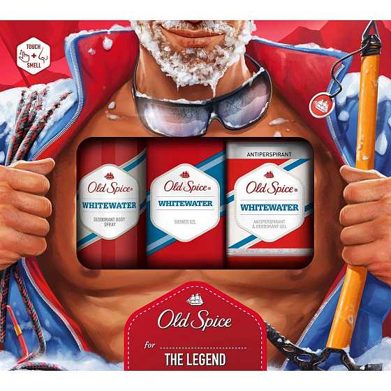 Old Spice White Water Duschgel 250 ml + Deospray 150 ml + Antitranspirantstift 70 ml, Kosmetikset für Männer