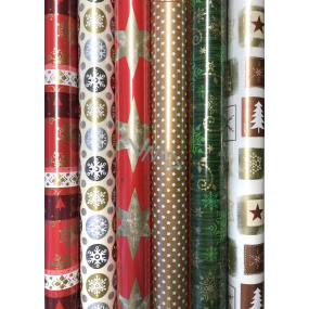 Zöwie Geschenkpapier 70 x 500 cm Weihnachten goldene weiße Sterne