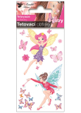 Bunte Kinder Tattoo Aufkleber mit Glitzer Feen 10,5 x 6 cm