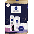 Nivea Skin Sensation Antitranspirant Deodorant Spray 150 ml + Duschgel 250 ml + Creme 30 ml, Kosmetikset für Frauen