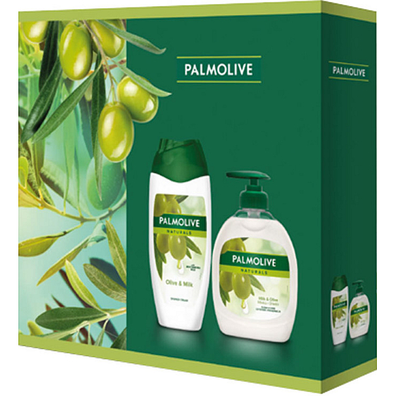 Palmolive Naturals Oliven & Milch Duschcreme 250 ml + Oliven & Milch Flüssigseifenspender 300 ml, Kosmetikset