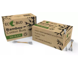 CS County Sales Bambus Eco hygienische Bambusstöcke mit Kopf aus 100% reiner Baumwolle, quadratische Schachtel 300 Stück