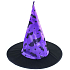 Rappa Halloween Hexenhut mit Fledermäusen für Kinder 36 cm