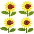 Filz-Sonnenblumen mit Marienkäfer 5,5 cm 4 Stück