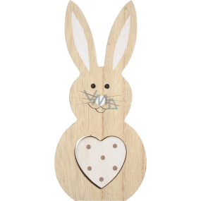 Kaninchen aus Holz mit weißem Herz 20 cm