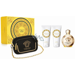 Versace Eros pour Femme Eau de Parfum 100 ml + Körperlotion 100 ml + Duschgel 100 ml + Handtasche, Geschenkset für Frauen
