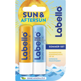 Labello Sun & After Sun Sun Protect SPF30 Lippenbalsam 4,8 g + Hydro Care SPF15 Lippenbalsam 4,8 g, Duopack