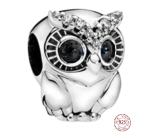 Charme Sterling Silber 925 Wise Owl, Perle auf Armband Tier