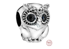 Charme Sterling Silber 925 Wise Owl, Perle auf Armband Tier
