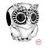 Charme Sterling Silber 925 Wise Owl, Perle auf Armband Tier