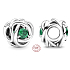 Charm Sterling Silber 925 Infinity Kreis Ewigkeit Blume royal grün, Perle für Armband