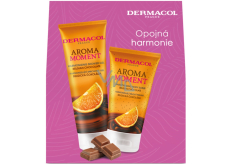 Dermacol Aroma Moment Belgian Chocolate - Belgian Chocolate Duschgel 250 ml + Körperpeeling 150 ml, Kosmetikset für Frauen