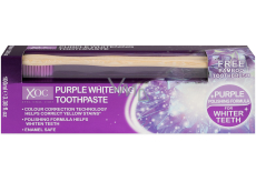 Xoc Purple Whitening Aufhellende Zahnpasta 100 ml + Bambuszahnbürste 1 Stück