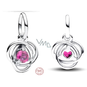 Charme Sterling Silber 925 Rosa Ewigkeit Kreis Oktober, Anhänger am Armband Symbol Charme Sterling Silber 925 Rosa Ewigkeit Kreis Oktober, Anhänger am Armband Symbol