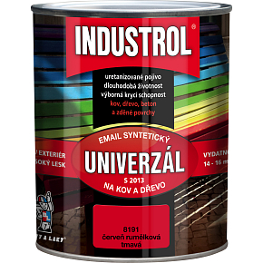 Industrol S2013 universelle Hochglanz-Oberfarbe für Metall und Holz, 8191 dunkles Rot, 750 ml