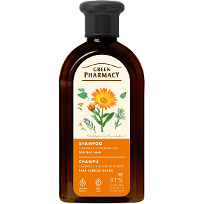 Green Pharmacy Shampoo für fettiges Haar mit Ringelblume und Rosmarin 350 ml