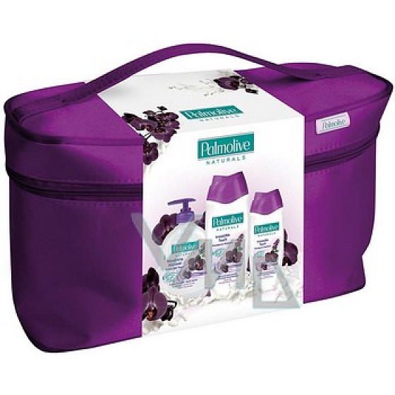 Palmolive Black Orchid Duschgel 250 ml + Schaum 500 ml + Flüssigseife 300 ml + Beutel, Kosmetikset