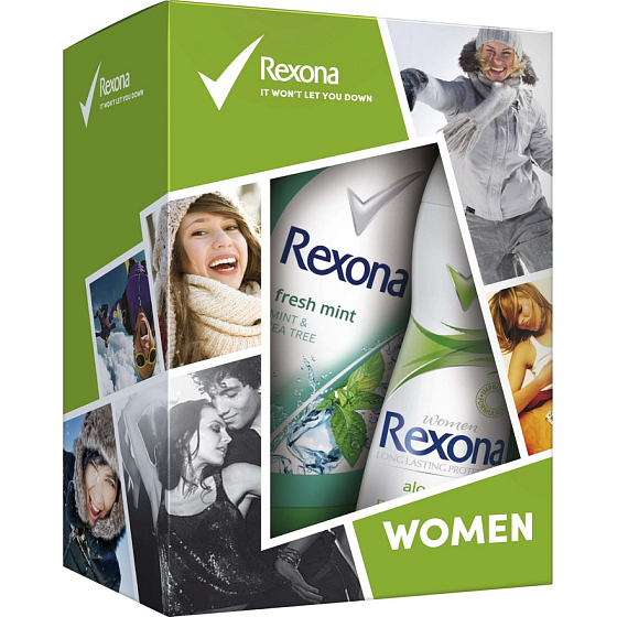 Rexona Aloe Vera Deodorant Spray für Frauen 150 ml + Fresh Mint Duschgel 250 ml, Kosmetikset