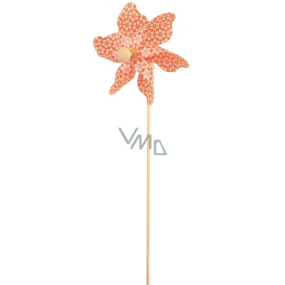 Windrad mit Blüten orange 9 cm + Spieße 1 Stück
