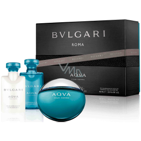 Bvlgari Aqva pour Homme Eau de Toilette für Männer 50 ml + After Shave Balm 40 ml + Körper- und Haarduschgel 40 ml, Geschenkset