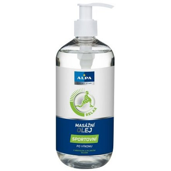 Alpa Sport Star Entspannen Sie sich nach dem Training Sportmassageöl mit Menthol und ätherischen Kräuterölen 500 ml