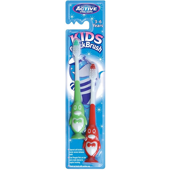 Beauty Formulas Active Penguin Zahnbürste für Kinder 3-6 Jahre 2 Stück