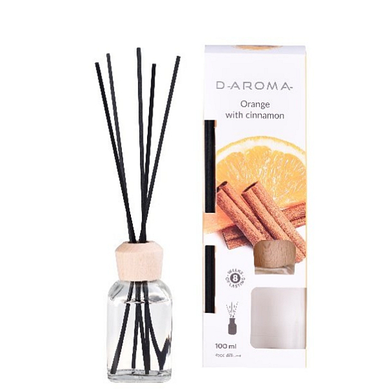 D-Aroma-Orange mit Zimt - Orangen- und Zimt-Aromadiffusor mit Stäbchen zur allmählichen Freisetzung von Aroma 100 ml