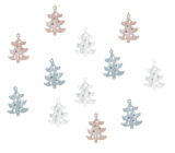 Holzbaum mit Leim Weiß, braun und blau 3,5 cm 12 Stück