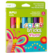 Apli Color Sticks neonfarbene Trockentemperafarben 6 x 6 g, Set