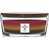 WoodWick Trilogy Hearthside Foyer - Sitting by the fireplace Duftkerze mit Holzdocht und Deckel Glasboot 453 g