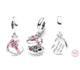Sterling Silber 925 All You Need Is Love and Chocolate - Magic Chocolate Heart, Candy Anhänger Armband Armband Geburtstag