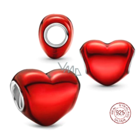 Sterling Silber 925 Metallic Rot Herz Perlen Armband Liebe