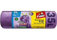 Fino Müllbeutel Zeus Flex Lavender mit Zugband, 28 µ, 53 × 59 cm, 35 l, 12 Stück