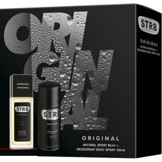 Str8 Original parfümiertes Deodorantglas für Männer 85 ml + Deodorant Spray 150 ml, Kosmetikset