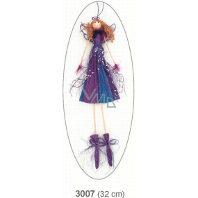 Engel mit Perlen lila zum Aufhängen 32cm