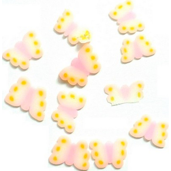 Professionelle Nageldekorationen Schmetterlinge rosa-gelb 132 1 Packung