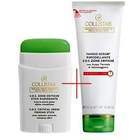 Collistar SOS Critical Areas Firming Stick für kritische Bereiche von Arm, Bauch, Gesäß 75 ml + Umformen von Schlamm-Scrub SOS Critical Areas Schlammschälen für SOS-Problembereiche 150 ml