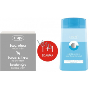Ziaja Ziegenmilch regenerierende Nachtcreme 50 ml + Zweiphasen-Augen-Make-up-Entferner 120 ml, Duopack