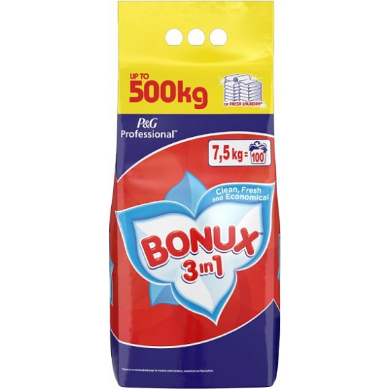 Bonux Regular 3 in 1 Waschpulver für weiße Wäsche 100 Dosen 7,5 kg