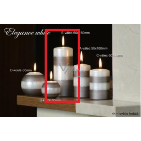 Lima Eleganz Weiße Kerze brauner Zylinder 60 x 150 mm 1 Stück