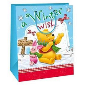 Ditipo Geschenk Papiertüte 23 x 9,8 x 17,5 cm Disney Winnie the Pooh Winterwunsch