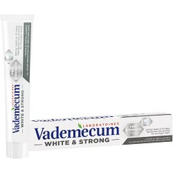 Vademecum White & Strong Zahnpasta entfernt Flecken, macht die Zähne weiß und stärkt den Zahnschmelz 75 ml