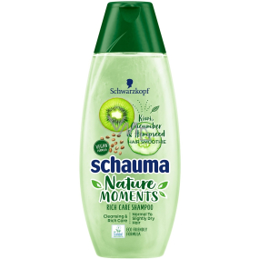 Schauma Nature Moments Kiwi-, Gurken- und Hanfsamen-Shampoo für normales bis trockenes Haar 400 ml