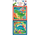 Baby Genius Puzzle Dinosaurier 15 x 15 cm, 16 und 20 Teile, 2 Bilder