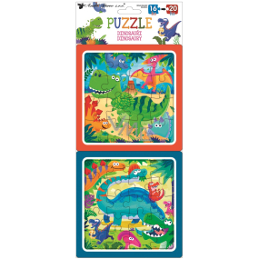 Baby Genius Puzzle Dinosaurier 15 x 15 cm, 16 und 20 Teile, 2 Bilder