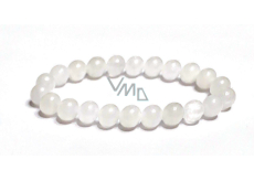 Quarz weiß Armband elastisch Naturstein, Perle 8 mm / 16-17 cm, die perfekte Heiler
