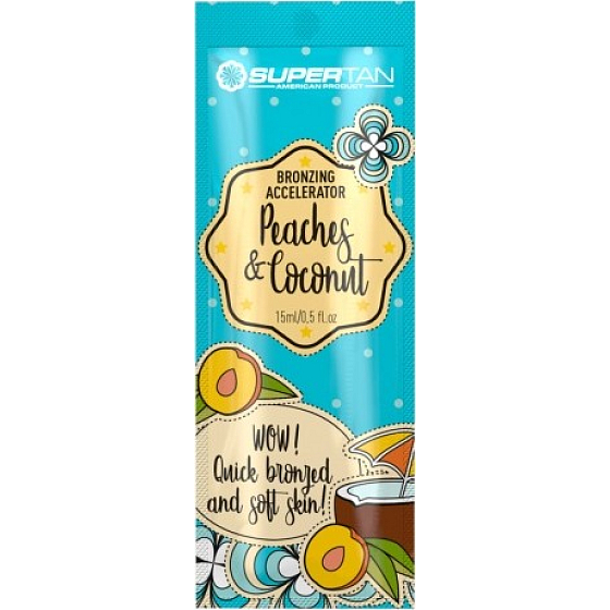 SuperTan Peaches & Coconut Einweg-Sonnenbankcremebeutel 15 ml