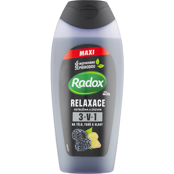 Radox Men Relaxation Brombeere und Ingwer 3in1 Duschgel und Shampoo für Männer 400 ml