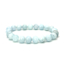 Aquamarin Armband elastischer Naturstein, Perle 9 mm / 16-17 cm, AAA Seemannsstein, Heilkraft des Meeres