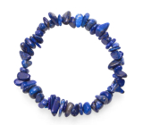 Lapis Lazuli Armband elastisch gehackter Naturstein 19 cm, AA Qualität, Stein der Verwandlung